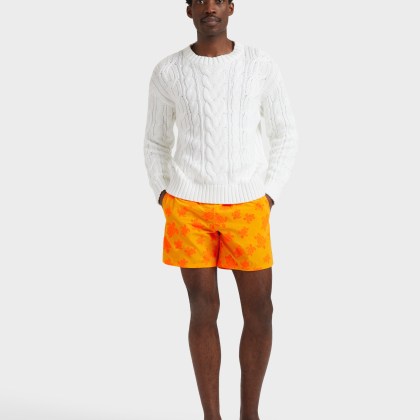 Vilebrequin - Beflockte Ronde Des Tortues Badeshorts Für Herren - Bademode - Moorea - Orange - Größe L – Bild 7