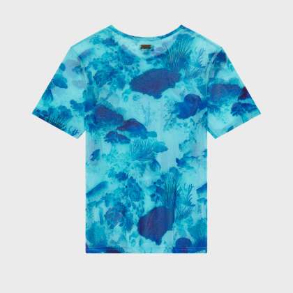Vilebrequin - Coral Reef T-shirt Mit Tüll Für Damen - T-shirt - Lillie - Blau - Größe S – Bild 2