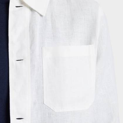 Vilebrequin - Herren-leinen-overshirt Uni - Jacke - Corentin - Weiss - Größe XXL – Bild 5