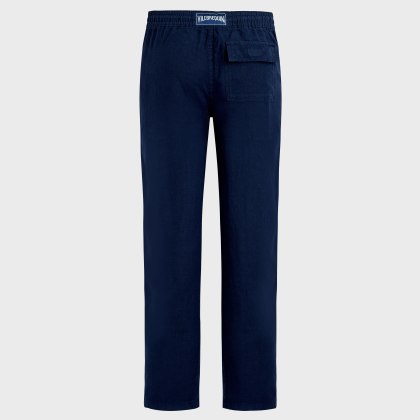 Vilebrequin - Solid Gerade Geschnittene Leinenhose Für Herren - Hose - Parc - Blau - Größe L