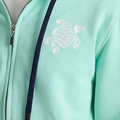 Vilebrequin - Baumwoll-cardigan Mit Durchgehendem Reißverschluss Und Großer Schildkrötenstickerei Für Herren - Sweatshirt - Malanti - Grün - Größe M – Bild 5