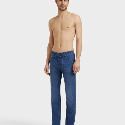 Vilebrequin - Turtles Net Denimhose Im 5-taschen-design Für Herren - Jeanshose - Gbetta18 - Blau - Größe 34 – Bild 3