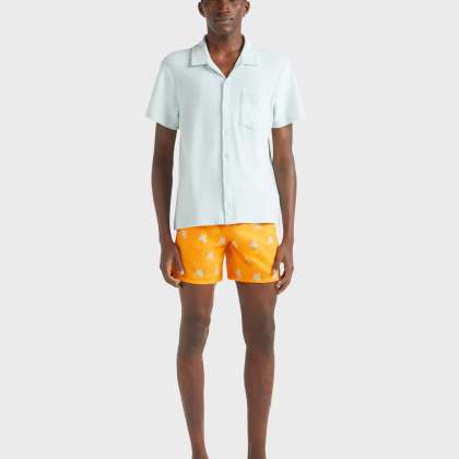 Vilebrequin - Solid Unisex-bowling-hemd Aus Baumwolle - Hemd - Charli - Blau - Größe XXL – Bild 3