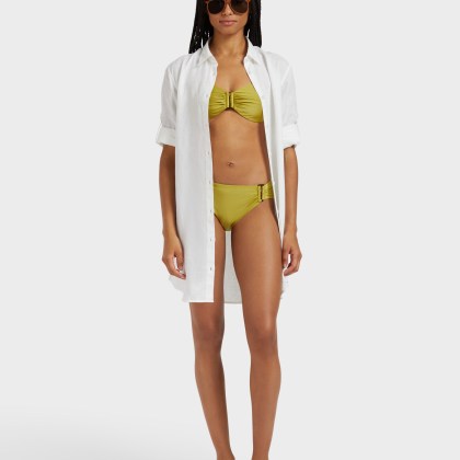 Vilebrequin - Shiny Stretch Solid Bandeau-bikinioberteil Für Damen - Bademode - Lune - Grün - Größe XL – Bild 4