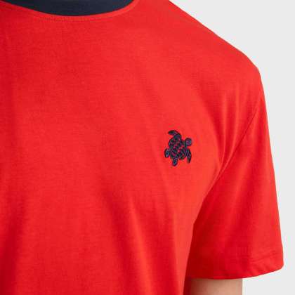 Vilebrequin - Bicolor T-shirt Aus Bio-baumwolle Für Herren - T-shirt - Tewis - Rot - Größe XXXL – Bild 5