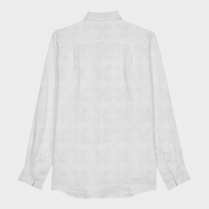 Vilebrequin - Turtle Monogram Hemd Aus Leinen Und Baumwolle Für Herren - Hemd - Caroubis - Weiss - Größe XXL – Bild 2