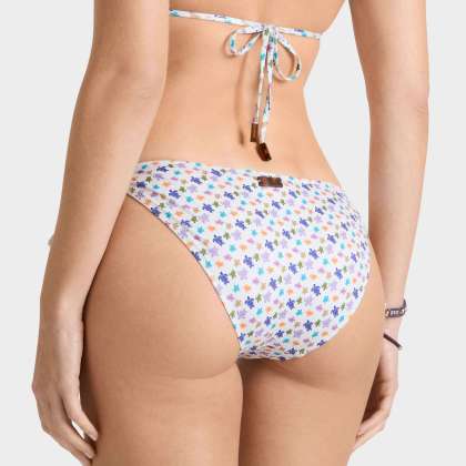 Vilebrequin - Micro Ronde Des Tortues Bikinihose Zum Seitlichen Binden Für Damen - Bademode - Flore - Weiss - Größe S – Bild 4