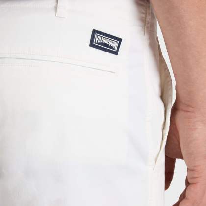 Vilebrequin - Men Satin Cotton Bermuda Shorts Solid - Bermuda - Belin - Weiss - Größe XL – Bild 5