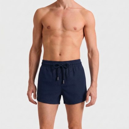 Vilebrequin - Micro Carreaux – Vilebrequin X The Woolmark Company Badeshorts Für Herren Aus Wolle - Bademode - Milton - Blau - Größe L – Bild 3