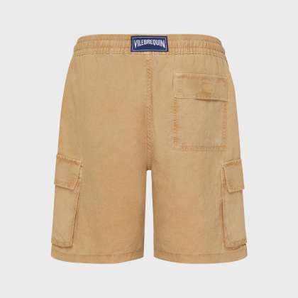 Vilebrequin - Natural Dye Leinen-bermudashorts Mit Cargotaschen Für Herren - Bermuda - Baie - Marone - Größe S – Bild 2