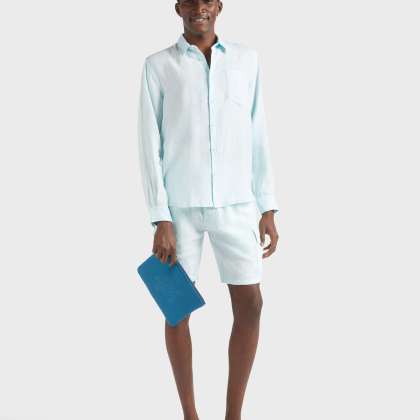 Vilebrequin - Natural Dye Leinenhemd Für Herren - Hemd - Caroubis - Blau - Größe XL