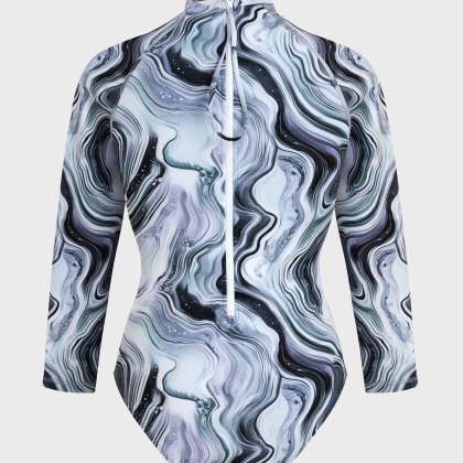 Vilebrequin - Einteiliger Marble Rashguard Mit Uv-schutz Für Damen - Rashguard - Lexane - Weiss - Größe M – Bild 2