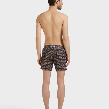 Vilebrequin - Kurze Turtles Chain Stretch-badeshorts Mit Flachem Bund Für Herren - Bademode - Menise - Blau - Größe XXXL – Bild 4