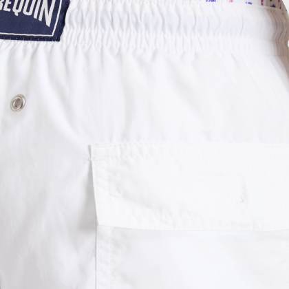 Vilebrequin - Zweifarbige Micro Ronde Des Tortues Badeshorts Für Herren - Bademode - Moka - Weiss - Größe XL – Bild 5