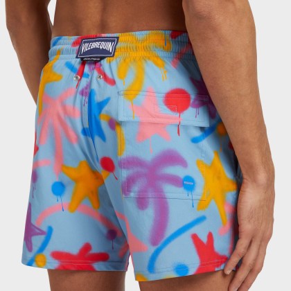 Vilebrequin - Kurze Spray Paint Stretch-badeshorts Für Herren - Vbq X Palm Angels - Bademode - Monrise - Blau - Größe M – Bild 6