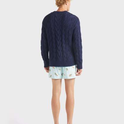 Vilebrequin - Herren Zopfmuster-baumwollpullover - Pullover - Philippe - Blau - Größe M – Bild 4