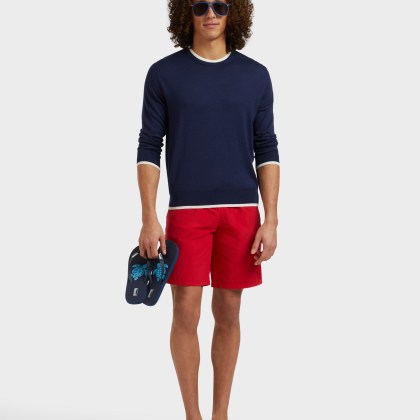 Vilebrequin - Mit Wasser Reagierende, Lange Ronde Des Tortues Badeshorts Für Herren - Bademode - Okoa - Rot - Größe XL – Bild 5