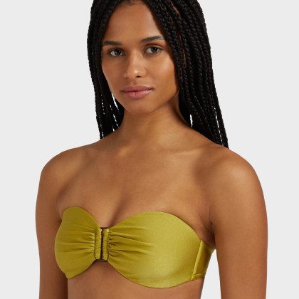 Vilebrequin - Shiny Stretch Solid Bandeau-bikinioberteil Für Damen - Bademode - Lune - Grün - Größe L – Bild 5