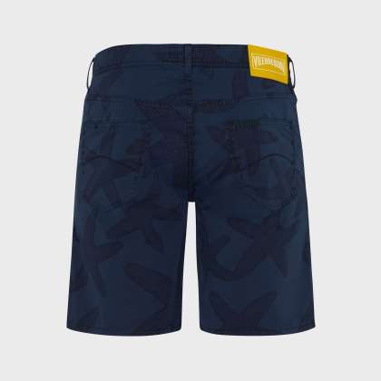 Vilebrequin - Gabardine-bermudashorts Mit Starfish Darkening-print Für Herren - Bermuda - Garonne - Blau - Größe 38
