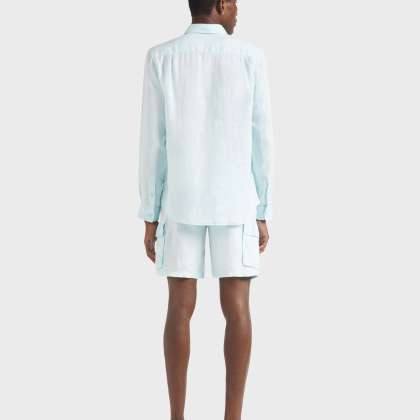 Vilebrequin - Natural Dye Leinenhemd Für Herren - Hemd - Caroubis - Blau - Größe XXL – Bild 4