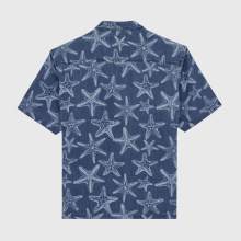 Vilebrequin - Hemd Aus Leichtem Denim Mit Starfish-print - Hemd - Graniers - Blau - Größe XXL