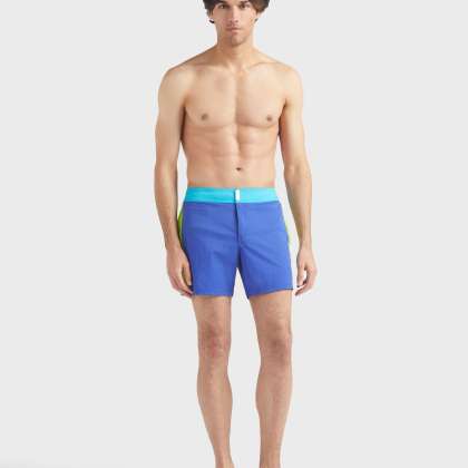 Vilebrequin - Color Block Stretch-badeshorts Mit Flachem Bund Für Herren - Bademode - Merle - Blau - Größe XXXL – Bild 3