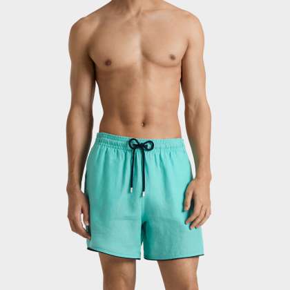 Vilebrequin - Solid Badeshorts Aus Leinen Für Herren - Bademode - Mallorca - Grün - Größe M – Bild 3