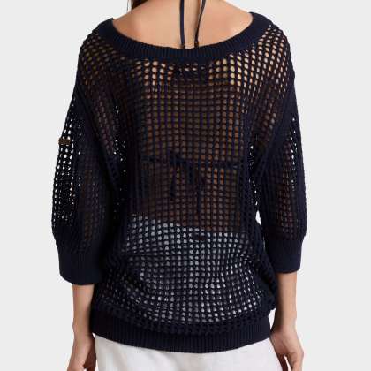 Vilebrequin - Solid Häkelpullover Für Damen - Pullover - Linh - Blau - Größe XS – Bild 4