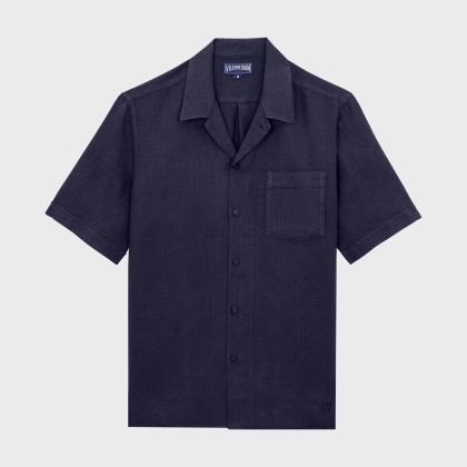 Vilebrequin - Solid Bowling-hemd Aus Leinen Für Herren - Hemd - Charli - Blau - Größe S Vilebrequin - Solid Bowling-hemd Aus Leinen Für Herren - Hemd - Charli - Blau - Größe S