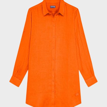 Vilebrequin - Solid Hemdkleid Aus Leinen Für Damen - Kleid - Fragance - Orange - Größe S Vilebrequin - Solid Hemdkleid Aus Leinen Für Damen - Kleid - Fragance - Orange - Größe S