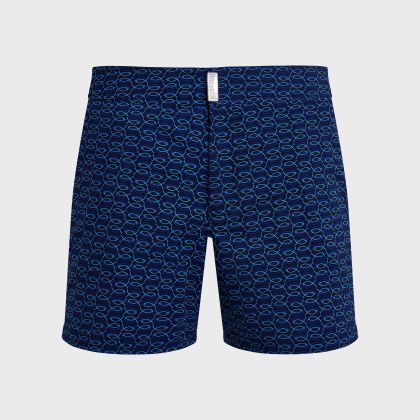 Vilebrequin - Kurze Fish Net Badeshorts Mit Flachem Bund Für Herren - Bademode - Menise - Blau - Größe XXXL Vilebrequin - Kurze Fish Net Badeshorts Mit Flachem Bund Für Herren - Bademode - Menise - Blau - Größe XXXL