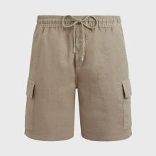 Vilebrequin - Einfarbige Leinen-bermudashorts Mit Cargotaschen Für Herren - Bermuda - Baie - Beige - Größe S Vilebrequin - Einfarbige Leinen-bermudashorts Mit Cargotaschen Für Herren - Bermuda - Baie - Beige - Größe S