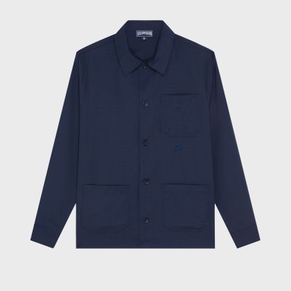 Vilebrequin - Micro Carreaux Herren-overshirt Aus Wolle - Jacke - Corentin - Blau - Größe S Vilebrequin - Micro Carreaux Herren-overshirt Aus Wolle - Jacke - Corentin - Blau - Größe S