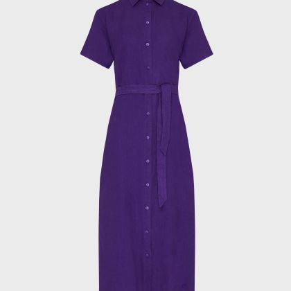 Vilebrequin - Solid Hemdkleid Aus Leinen Für Damen - Kleid - Luciane - Violett - Größe L Vilebrequin - Solid Hemdkleid Aus Leinen Für Damen - Kleid - Luciane - Violett - Größe L