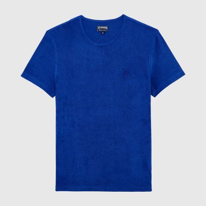 Vilebrequin - Einfarbiges Unisex-t-shirt Aus Frottee - T-shirt - Tiramisu - Blau - Größe XXL Vilebrequin - Einfarbiges Unisex-t-shirt Aus Frottee - T-shirt - Tiramisu - Blau - Größe XXL