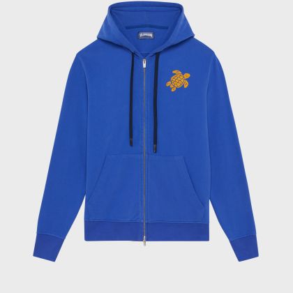 Vilebrequin - Baumwoll-cardigan Mit Durchgehendem Reißverschluss Und Großer Schildkrötenstickerei Für Herren - Sweatshirt - Malanti - Blau - Größe M Vilebrequin - Baumwoll-cardigan Mit Durchgehendem Reißverschluss Und Großer Schildkrötenstickerei Für Herren - Sweatshirt - Malanti - Blau - Größe M