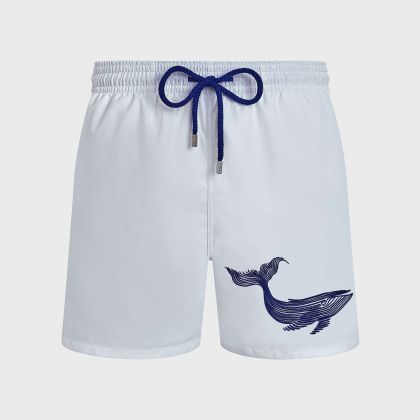 Vilebrequin - Whale Badeshorts Mit Stickerei Für Herren - Bademode - Motu - Weiss - Größe M Vilebrequin - Whale Badeshorts Mit Stickerei Für Herren - Bademode - Motu - Weiss - Größe M