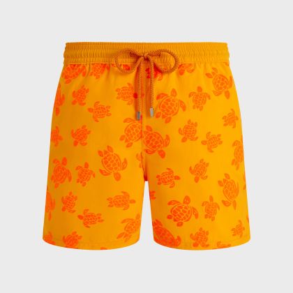 Vilebrequin - Beflockte Ronde Des Tortues Badeshorts Für Herren - Bademode - Moorea - Orange - Größe XL Vilebrequin - Beflockte Ronde Des Tortues Badeshorts Für Herren - Bademode - Moorea - Orange - Größe XL