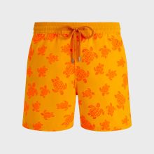 Vilebrequin - Beflockte Ronde Des Tortues Badeshorts Für Herren - Bademode - Moorea - Orange - Größe XL Vilebrequin - Beflockte Ronde Des Tortues Badeshorts Für Herren - Bademode - Moorea - Orange - Größe XL