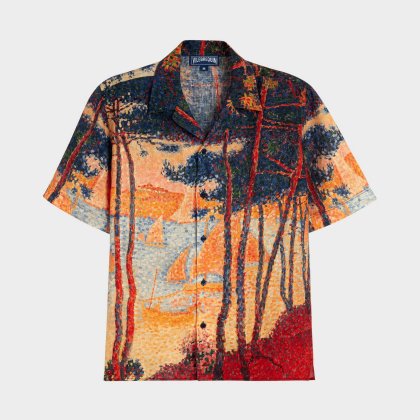 Vilebrequin - Voile Et Pins Bowling-hemd Aus Leinen Für Herren - Hemd - Chelly - Gelb - Größe S Vilebrequin - Voile Et Pins Bowling-hemd Aus Leinen Für Herren - Hemd - Chelly - Gelb - Größe S