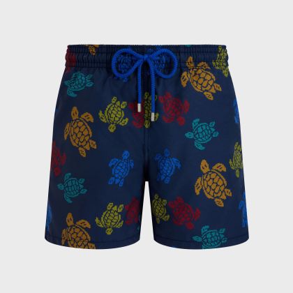Vilebrequin - Ronde Des Tortues Tricot Badeshorts Für Herren – Vilebrequin X Falke - Bademode - Moorea - Blau - Größe S Vilebrequin - Ronde Des Tortues Tricot Badeshorts Für Herren – Vilebrequin X Falke - Bademode - Moorea - Blau - Größe S