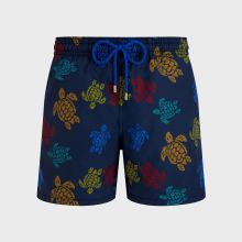 Vilebrequin - Ronde Des Tortues Tricot Badeshorts Für Herren – Vilebrequin X Falke - Bademode - Moorea - Blau - Größe M Vilebrequin - Ronde Des Tortues Tricot Badeshorts Für Herren – Vilebrequin X Falke - Bademode - Moorea - Blau - Größe M