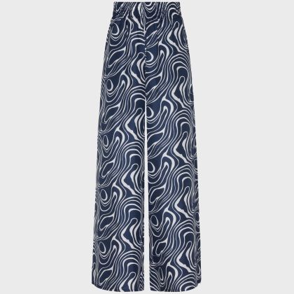 Vilebrequin - Waves Seidenhose Mit Weitem Bein Für Damen - Hose - Line - Blau - Größe L Vilebrequin - Waves Seidenhose Mit Weitem Bein Für Damen - Hose - Line - Blau - Größe L