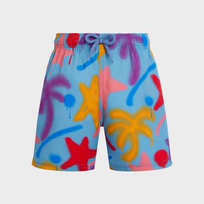Vilebrequin - Spray Paint Stretch-badeshorts Für Jungen - Vbq X Palm Angels - Bademode - Jirise - Blau - Größe 2 Vilebrequin - Spray Paint Stretch-badeshorts Für Jungen - Vbq X Palm Angels - Bademode - Jirise - Blau - Größe 2