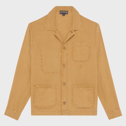 Vilebrequin - Solid Overshirt Aus Leinen Für Herren - Jacke - Corentin - Marone - Größe M Vilebrequin - Solid Overshirt Aus Leinen Für Herren - Jacke - Corentin - Marone - Größe M