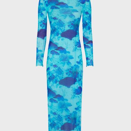 Vilebrequin - Langes Coral Reef Tüllkleid Für Damen - Kleid - Lisabeth - Blau - Größe XS Vilebrequin - Langes Coral Reef Tüllkleid Für Damen - Kleid - Lisabeth - Blau - Größe XS