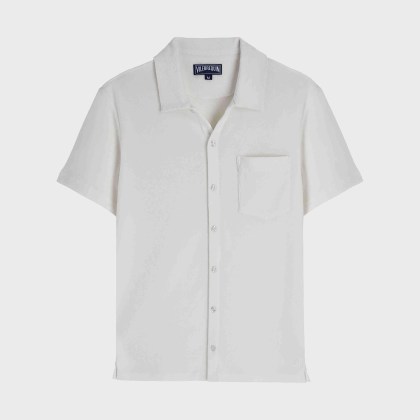 Vilebrequin - Solid Unisex-bowling-hemd Aus Baumwolle - Hemd - Charli - Beige - Größe XXXL Vilebrequin - Solid Unisex-bowling-hemd Aus Baumwolle - Hemd - Charli - Beige - Größe XXXL