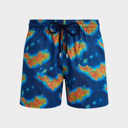 Vilebrequin - Kurze Bathymétrie Des Oceans Saint Barthélemy Stretch-badeshorts Für Herren - Bademode - Monrise - Blau - Größe S Vilebrequin - Kurze Bathymétrie Des Oceans Saint Barthélemy Stretch-badeshorts Für Herren - Bademode - Monrise - Blau - Größe S