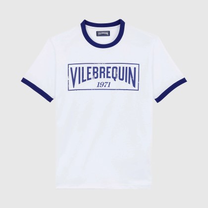Vilebrequin - T-shirt Aus Leichtem Baumwolljersey Mit Zweifarbigem Logo Für Herren - T-shirt - Portisol - Blau - Größe L Vilebrequin - T-shirt Aus Leichtem Baumwolljersey Mit Zweifarbigem Logo Für Herren - T-shirt - Portisol - Blau - Größe L