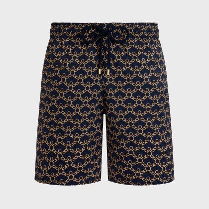 Vilebrequin - Lange Turtles Chain Stretch-badeshorts Für Herren - Bademode - Okorise - Blau - Größe S Vilebrequin - Lange Turtles Chain Stretch-badeshorts Für Herren - Bademode - Okorise - Blau - Größe S